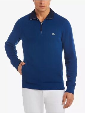 Lacoste Men's Royal Blue Half-Zip Pullover Sweater